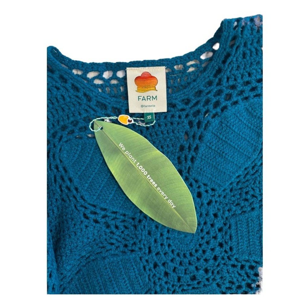 NWT FARM Rio Flower Draw Crochet Blouse - Picture 4 of 7